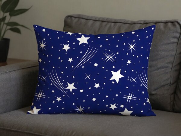Prevleka za vzglavnik iz polibombaža NIGHT SKY POLY 70x90 cm, modra