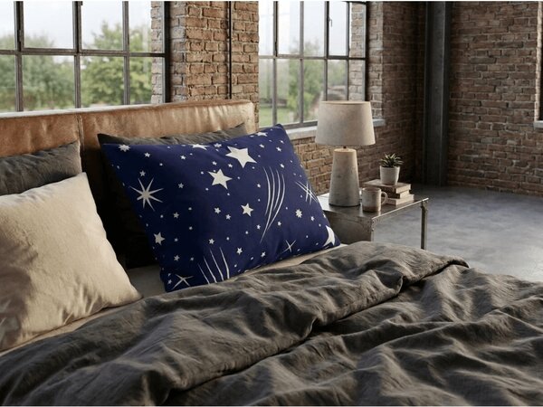 Prevleka za vzglavnik iz polibombaža NIGHT SKY POLY 70x90 cm, modra