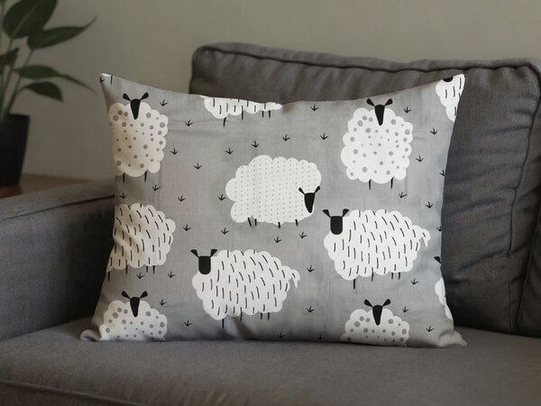 Prevleka za vzglavnik iz polibombaža SHEEP POLY 70x90 cm, siva