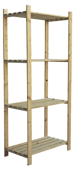 Regalux Regalsystem Heavy Leseni regal (V x Š x G: 170 x 75 x 40 cm, Nosilnost na polico: 65 kg, Število polic: 4 kos, Vijaki, Rjave barve)