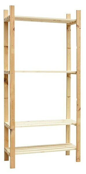 Leseni regal (V x Š x G: 170 x 80 x 30 cm, Število polic: 4 kos, Vijaki)