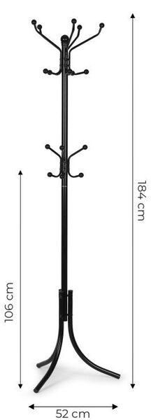 Stojni obešalnik za oblačila črne barve