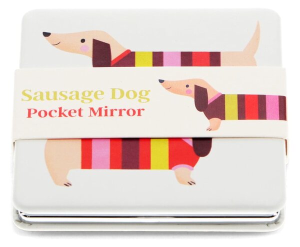 Kozmetično povečevalno ogledalo 7x7 cm Sausage Dog – Rex London