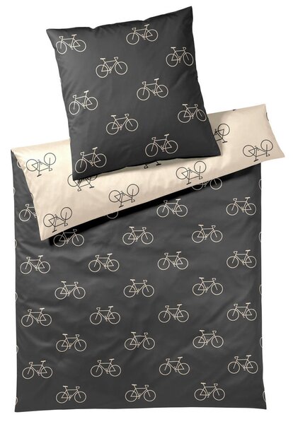 OBOJESTRANSKA POSTELJNINA Velo 140/200 cm mako saten antracit