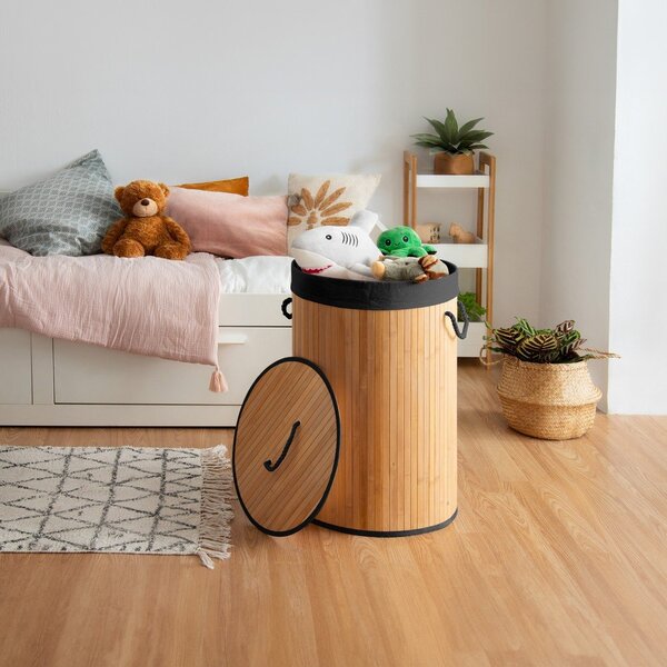 Koš za perilo iz bambusa v naravni barvi 70 l Bamboo – Compactor