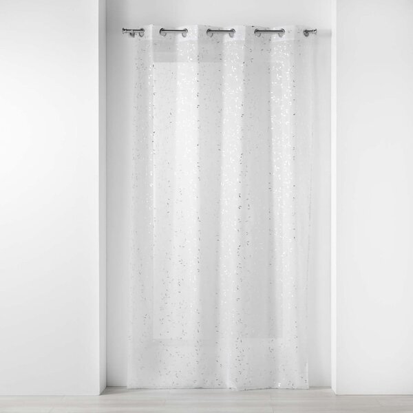 Prosojna zavesa iz tančice v beli in srebrni barvi 140x240 cm Floressia – douceur d'intérieur