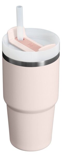 Svetlo rožnata termovka s slamico iz nerjavečega jekla 600 ml Quencher H2.0 FlowState Tumbler Rose Quartz – Stanley