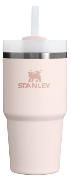 Svetlo rožnata termovka s slamico iz nerjavečega jekla 600 ml Quencher H2.0 FlowState Tumbler Rose Quartz – Stanley