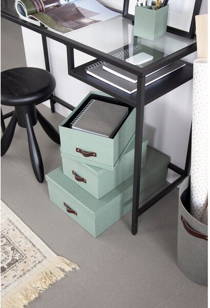Mentolno zelene kartonaste škatle s pokrovom za shranjevanje v kompletu 3 ks 31x47x15 cm Inge – Bigso Box of Sweden