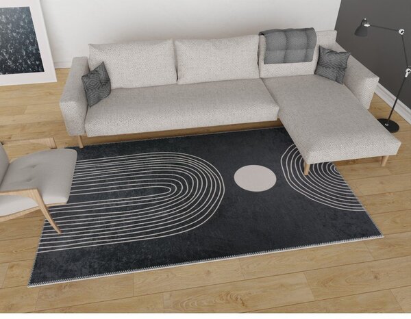 Antracitno siva pralna preproga 80x150 cm – Vitaus