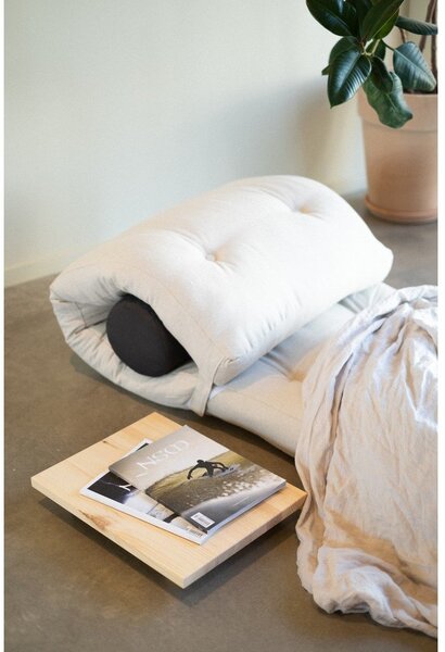 Sivo-bež futonska vzmetnica 70x200 cm Wrap Linen Beige/Dark Grey – Karup Design