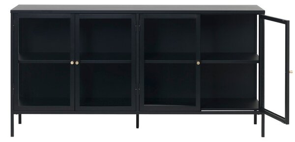 Črna kovinska vitrina 170x85 cm Carmel – Unique Furniture