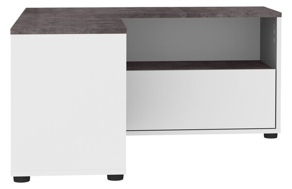 Bela/siva TV omarica v betonskem dekorju 90x45 cm Angle – TemaHome