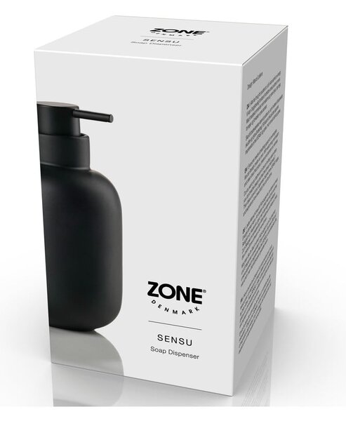 Črn lončen dozirnik za milo 300 ml Sensu – Zone