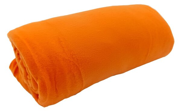 Oranžna odeja iz flisa 150x200 cm Plain – JAHU collections