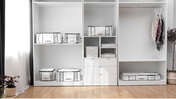 Vakuumska/ojačana tekstilna škatla za shranjevanje oblačil 65x45x27 cm Life – Compactor