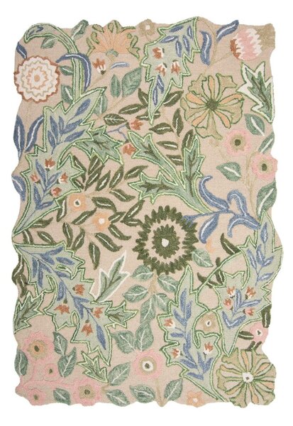 Zelena ročno tkana volnena preproga 120x170 cm Bryony Shaped Floral – Flair Rugs