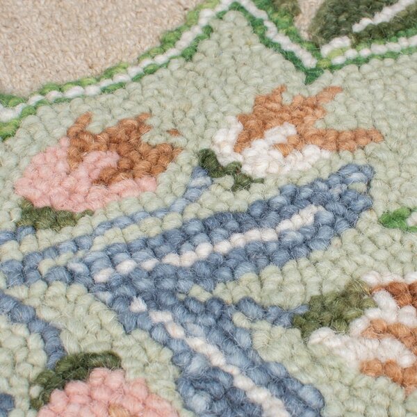 Zelena ročno tkana volnena preproga 120x170 cm Bryony Shaped Floral – Flair Rugs