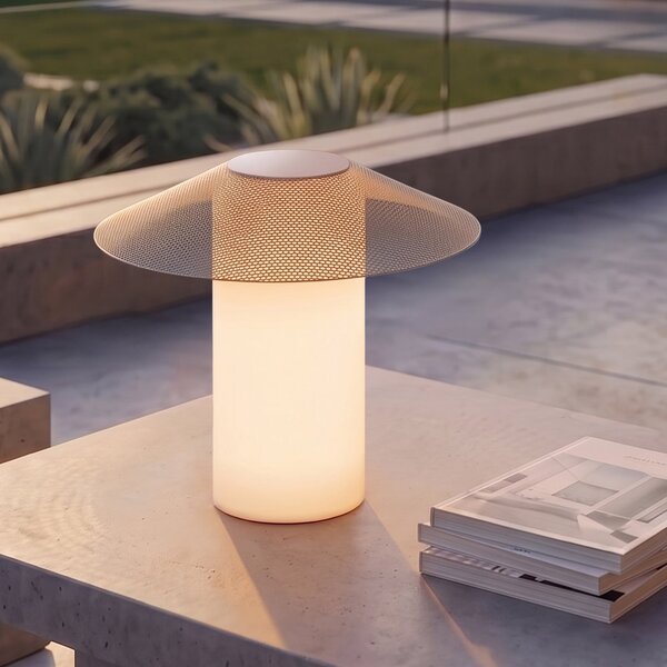 Lucande LED-terasa svetilka ZAMIRAS, 40 cm, srebrna, IP65, Siva, Aluminij, Dizajn