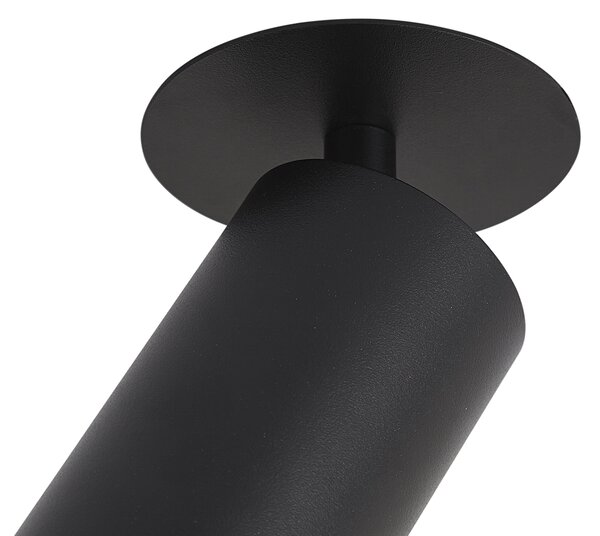 Komplet 6 modernih vgradnih reflektorjev črne barve GU10 50mm IP44 - Chels