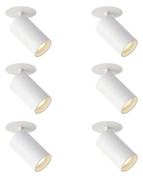 Komplet 6 modernih vgradnih reflektorjev belih GU10 50mm IP44 - Chels