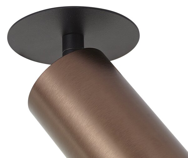 Komplet 6 modernih vgradnih reflektorjev temno bronaste barve GU10 50mm IP44 - Chels