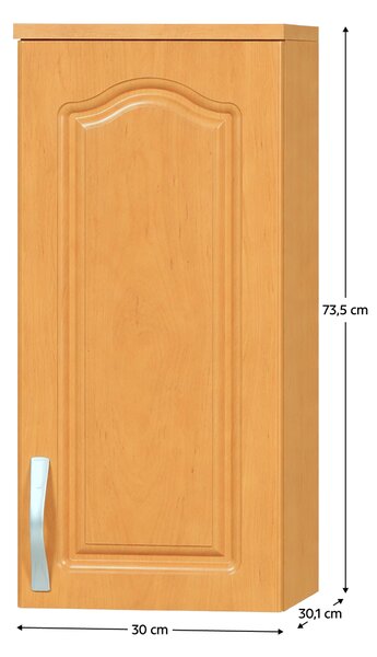 KONDELA Zgornja omara, jelša, desno, LORA MDF NEW KLASIK W30/735