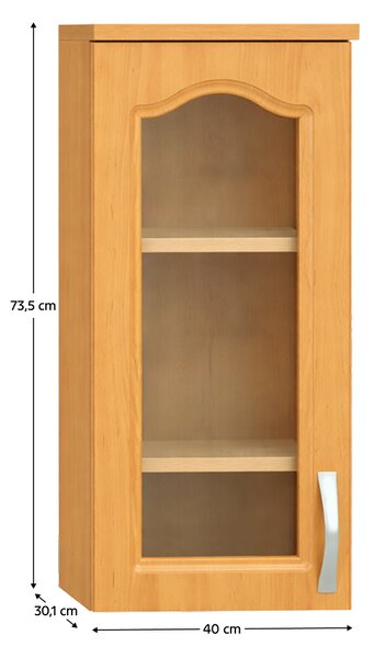 KONDELA Zgornja kuhinjska omara, jelša, LORA MDF NEW KLASIK W40S