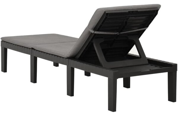 Vrtni ležalnik HAITI z blazino, 65×195×78cm, antracit I.P.A.E-Progarden