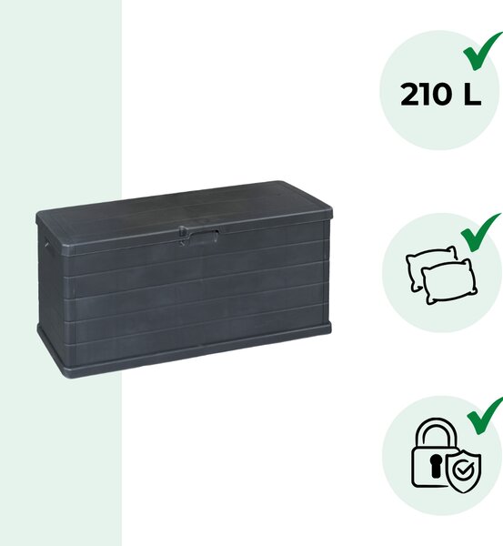 Škatla za shranjevanje OMEGA, 210L, 117x38x56cm, antracit I.P.A.E-Progarden