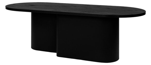 Črna klubska mizica z mizno ploščo v hrastovem dekorju 50x115 cm Looi – noo.ma
