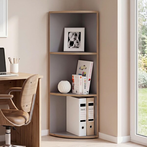 KOTNI REGAL 33/110/33 cm antracit, medeni hrast