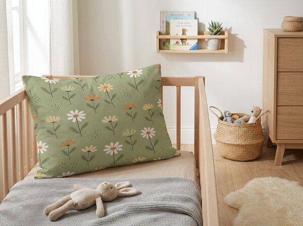 Bombažna prevleka za blazino FLORAL NEST 40x60 cm, zelena