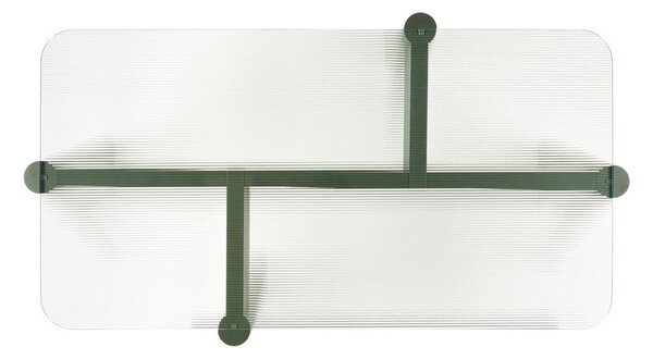 Zelena klubska mizica s stekleno mizno ploščo 55x105 cm Kob – noo.ma