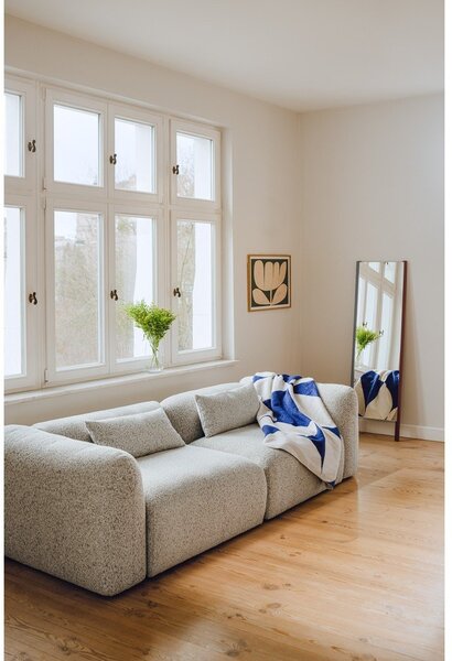 Modro-kremno bela odeja 150x200 cm Tul – noo.ma