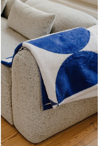 Modro-kremno bela odeja 150x200 cm Tul – noo.ma