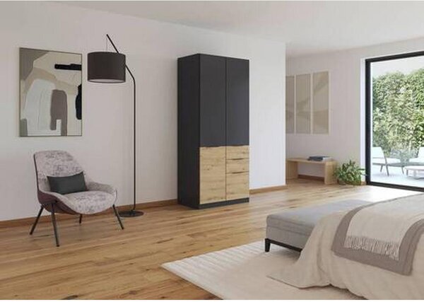 Modern Living Omara Za Oblačila Max, Temno Siva, Barva Hrasta