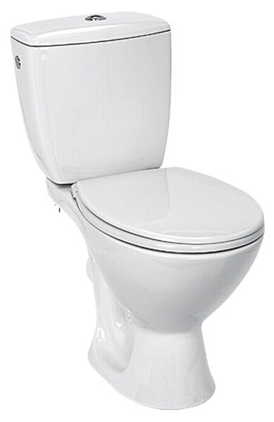 Talni WC monoblok Koral (Z izpiralnim robom, Brez posebne glazure, WC odtok: Vodoravno, Bele barve)