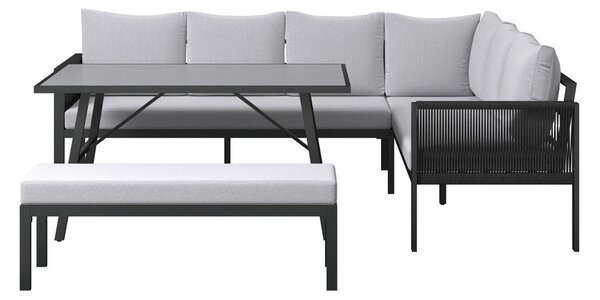 JEDILNA LOUNGE GARNITURA tkanina aluminij