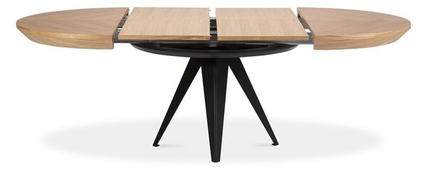 Okrogla raztegljiva jedilna miza z dodatno ploščo z mizno ploščo v hrastovem dekorju ø 120 cm Magnus – Windsor & Co Sofas