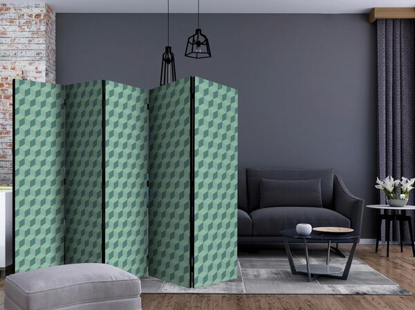 Artgeist Paravan Monochromatic Cubes I, 5-Delni, Dvostranski