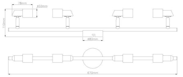 Globo 57385-4 - LED Reflektor KINLEY 4xGU10/3W/230V