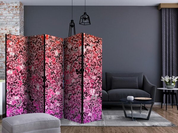Artgeist Paravan Pink Butterflies I, 5-Delni, Dvostranski