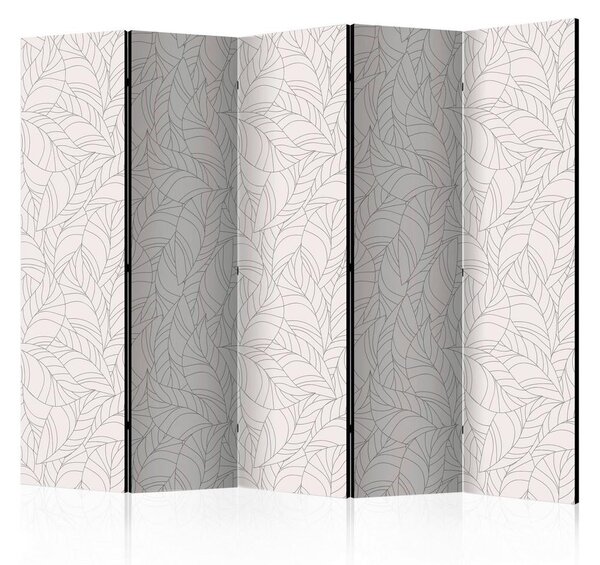 Artgeist Paravan Colourless Leaves I, 5-Delni, Dvostranski