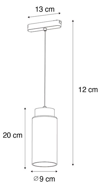 Moderna črna viseča svetilka za tirni sistem 1-fazni, vključno z LED - Magnetic Vance