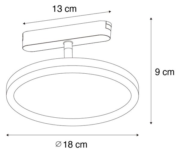 Moderni črni reflektor za enofazni tirni sistem, vključno z LED - Magnetic Puk