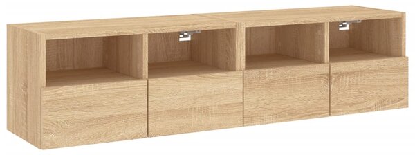 VidaXL Stenske TV omarice 2 kosa sonoma hrast 60x30x30 cm inž. les