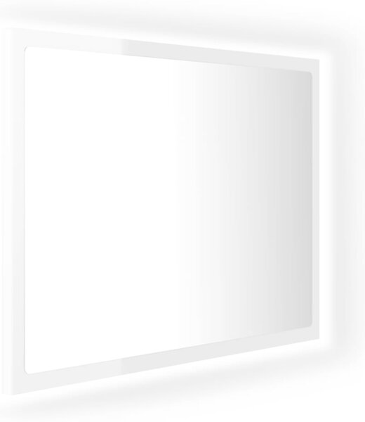 VidaXL LED kopalniško ogledalo visok sijaj belo 60x8,5x37 cm akril