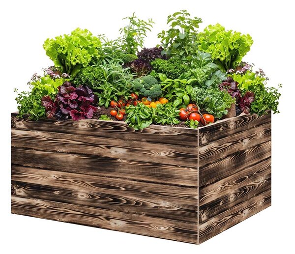 ATMOWOOD Lesena visoka greda 120 x 80 x 60 cm - ožgana