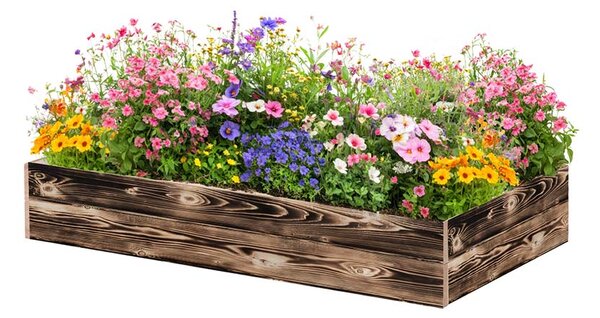 ATMOWOOD Lesena visoka greda 120 x 60 x 20 cm - ožgana